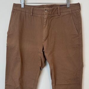 Men's Vineyard Vines Brown Slim Fit Breaker Pants - 32x32